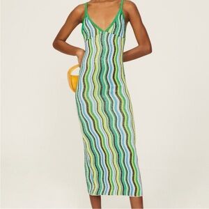 Simon Miller Revolve Knit Comet Dress in Candy Swirl Metallic New Size Medium